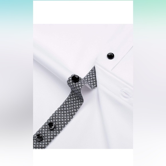🔹NWT Mens Long Sleeve Stretch Dress Shirt Wrinkle-Free Regular Fit Button Down - Picture 6 of 7